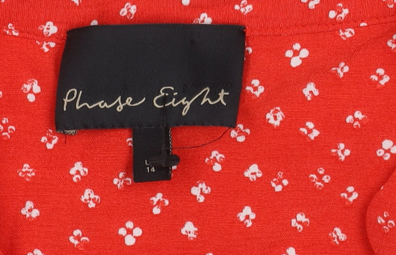 Phase Eight Women's Red Floral Dress Size 14