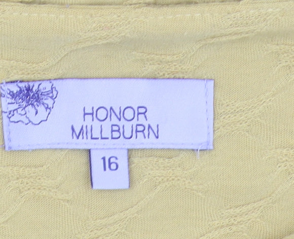 Honor Millburn Women's Yellow 3/4 Sleeve Top Size 16