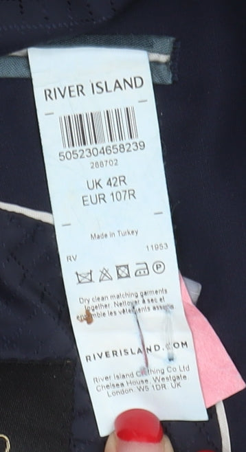 River Island Men's Blue Suit Jacket 42R