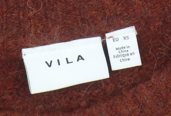 VILA Women's Brown Crew Neck Pullover Jumper XS