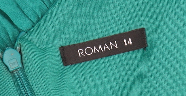 Roman Women's Green Slip Dress Size 14
