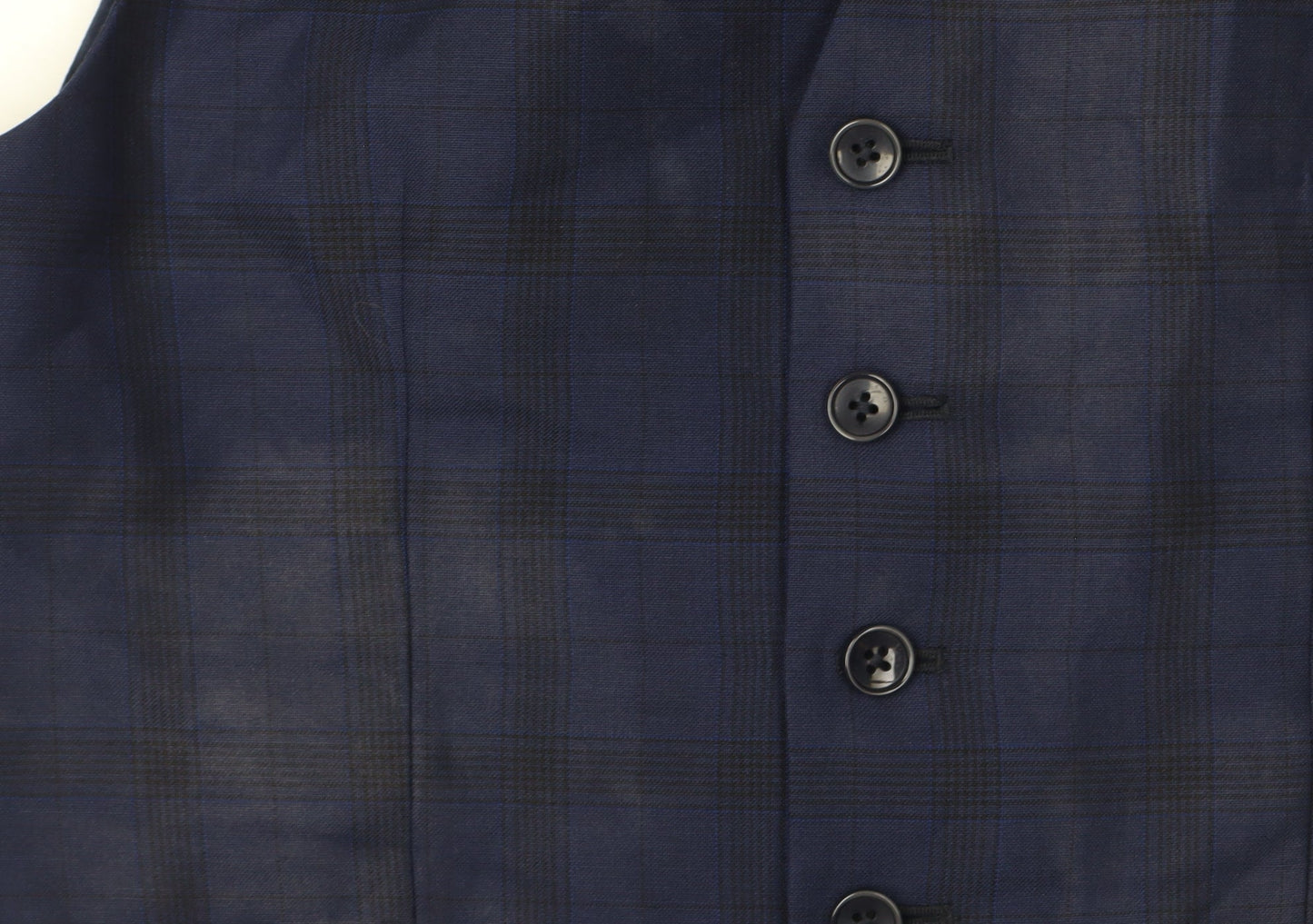 Reiss Men's Blue Check Suit Waistcoat, Size 38