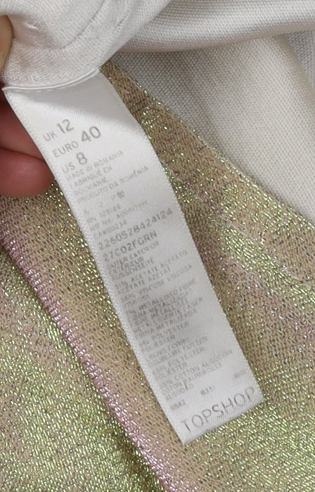 Topshop Women's Multicoloured Pencil Skirt, Size 12