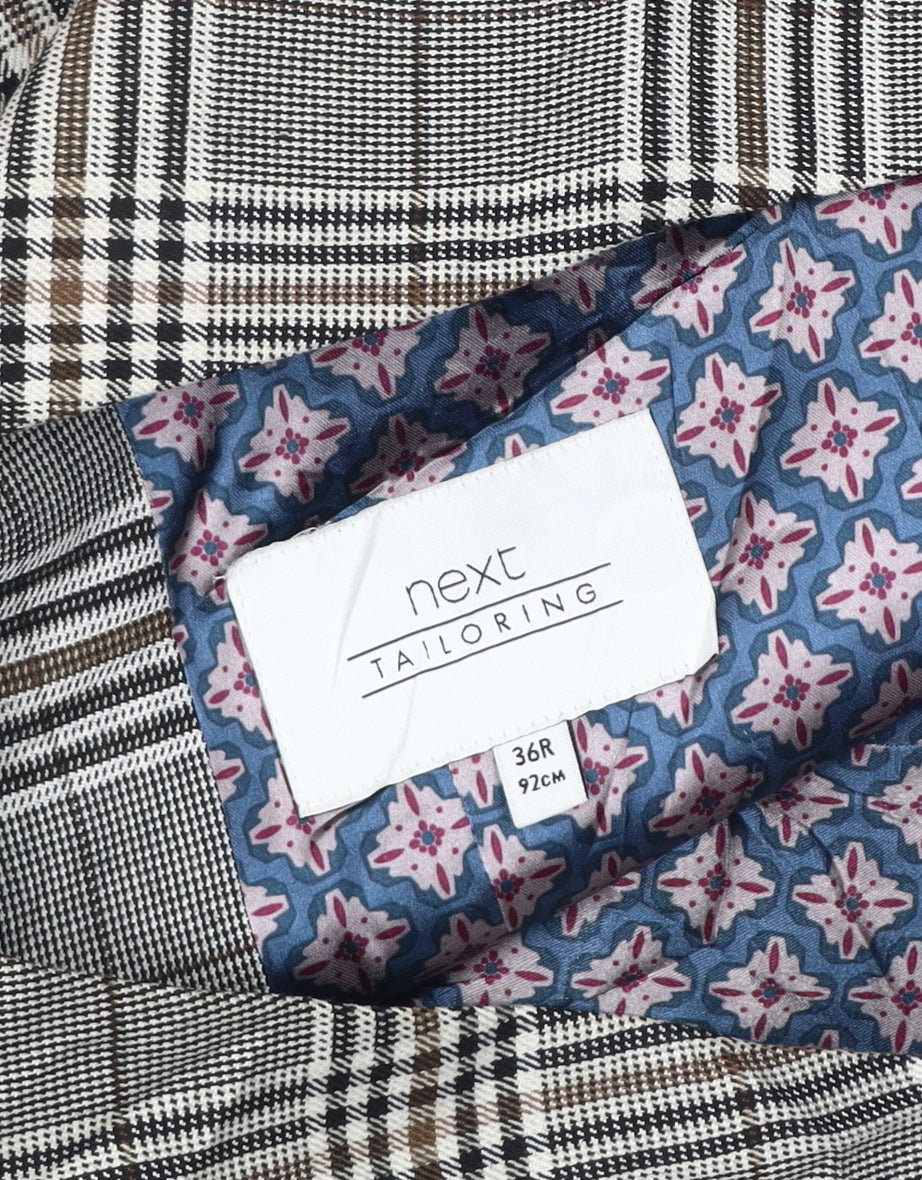 Next Men's Multicoloured 36R Waistcoat, Plaid Design