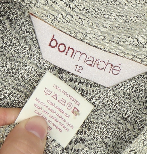 Bonmarché Women's Silver Button-Up Shirt Size 12