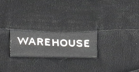 Warehouse Women's Black Silk Sleeveless Dress Size 14