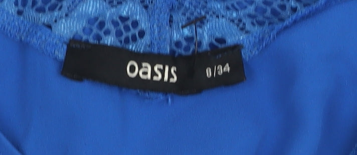 Oasis Women's Blue Lace Camisole Tank Top Size 8
