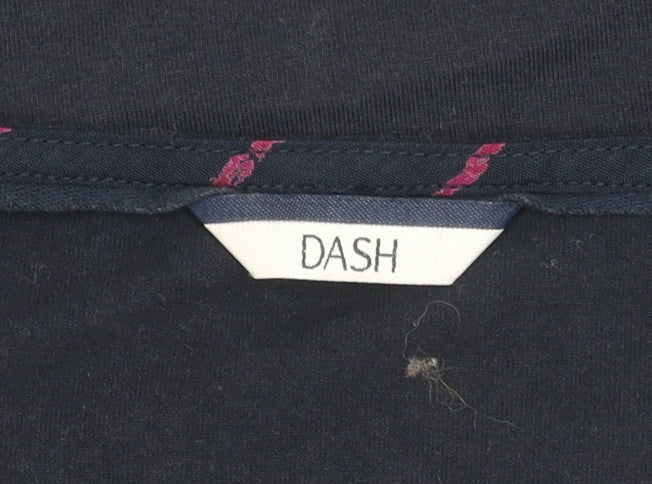 Dash Women's Blue Striped Blouse, Size 12, 3/4 Sleeve
