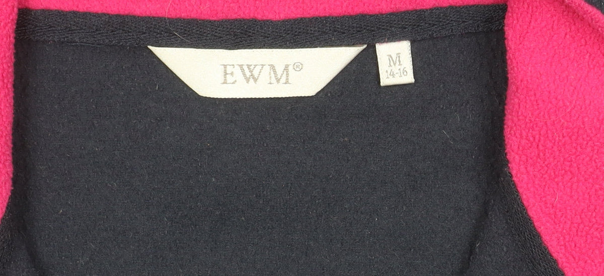 EWM Women's Blue Fleece Jacket M 14-16 Casual Full Zip