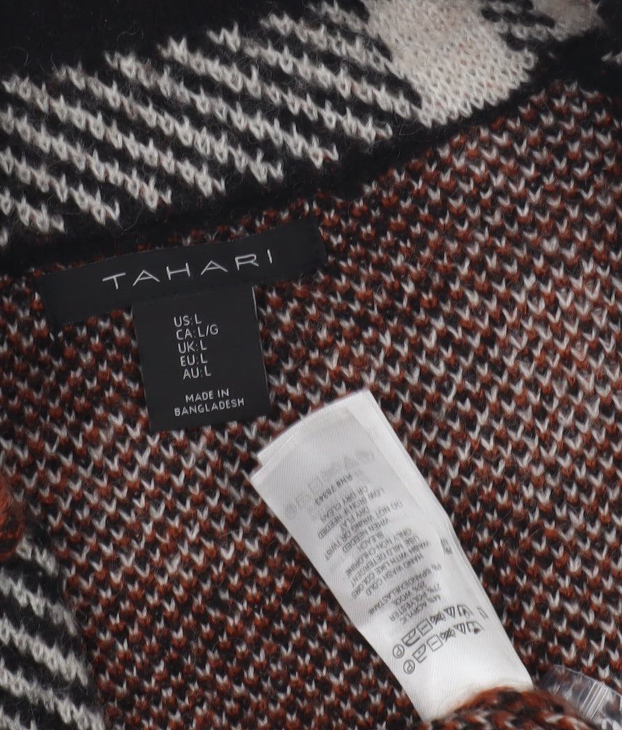 Tahari Women's Multicoloured Check Coat L