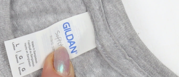 Gildan Grey Unisex Cotton T-Shirt, Size L Casual Sport Style