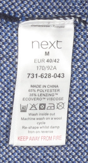 Next Women's Blue Geometric Knit Pullover Jumper Size 16