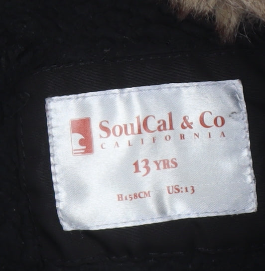 Additional view of SoulCal boys’ black puffer jacket 13 years hooded