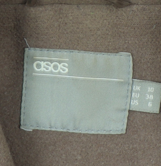 ASOS Women's Brown Mid-Length Overcoat Size 10