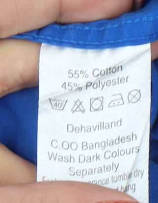 Dehavilland Men's Blue Formal Dress Shirt Size 43 - Elegant & Modern