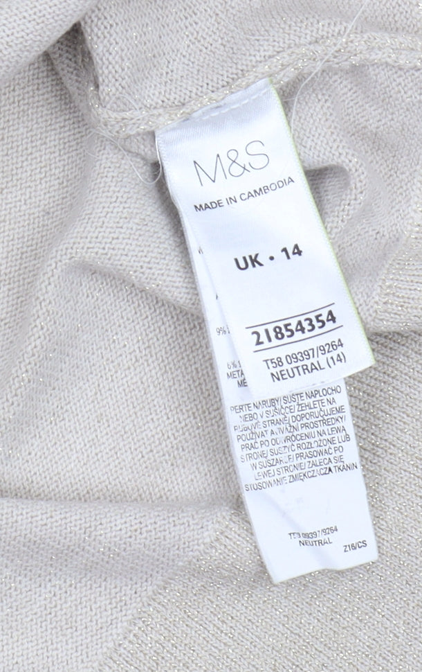 Marks & Spencer Beige Women's Pullover Jumper Size 14
