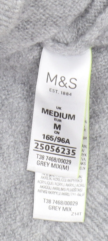 Marks & Spencer Women's Grey Mock Neck Jumper M