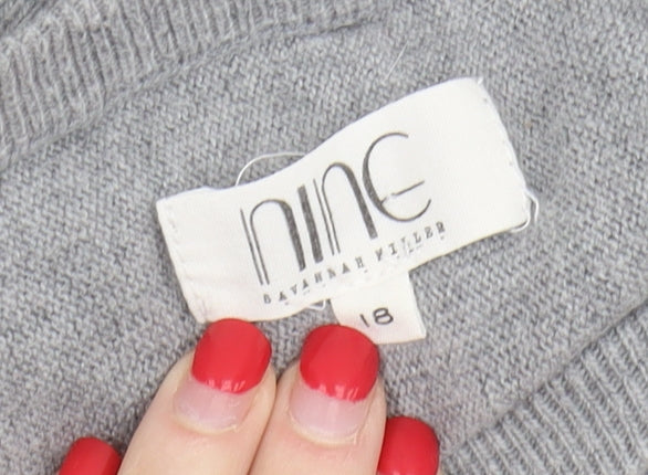 Nine by Savannah Miller Women's Grey Pullover Jumper Size 18