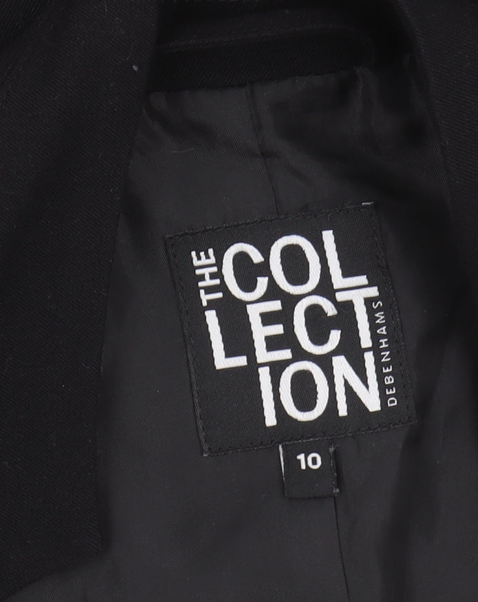 Debenhams Women's Black Overcoat, Size 10, Long, Elegant
