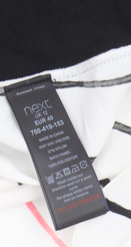 Next Women's Black & White Striped Sleeveless Blouse
