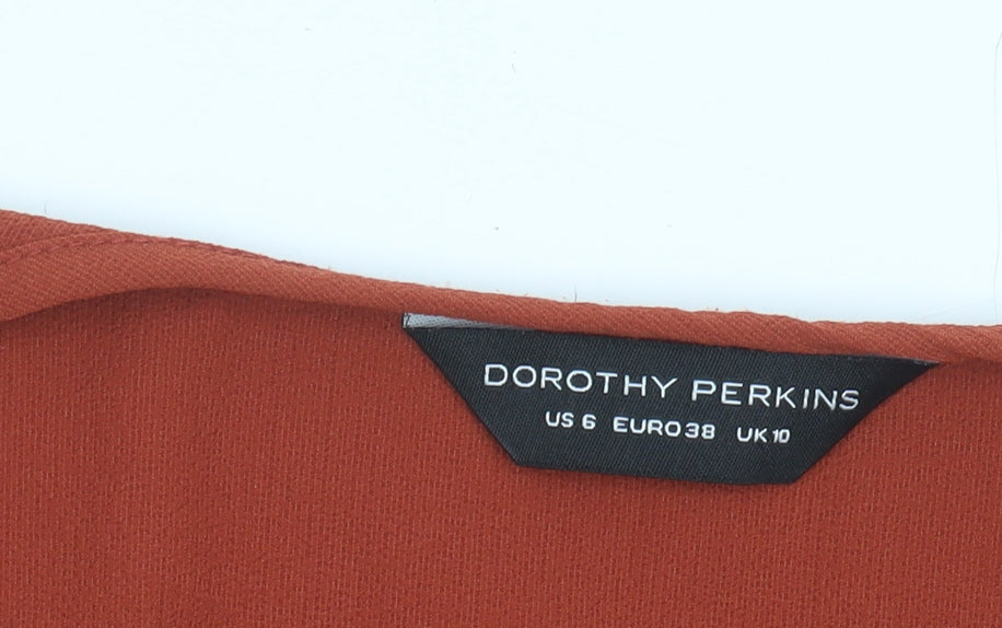 Dorothy Perkins Womens Red Sleeveless V-Neck Blouse Size 10