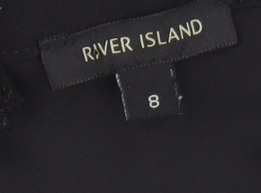 River Island Women's Black Lace-Up Tank Top