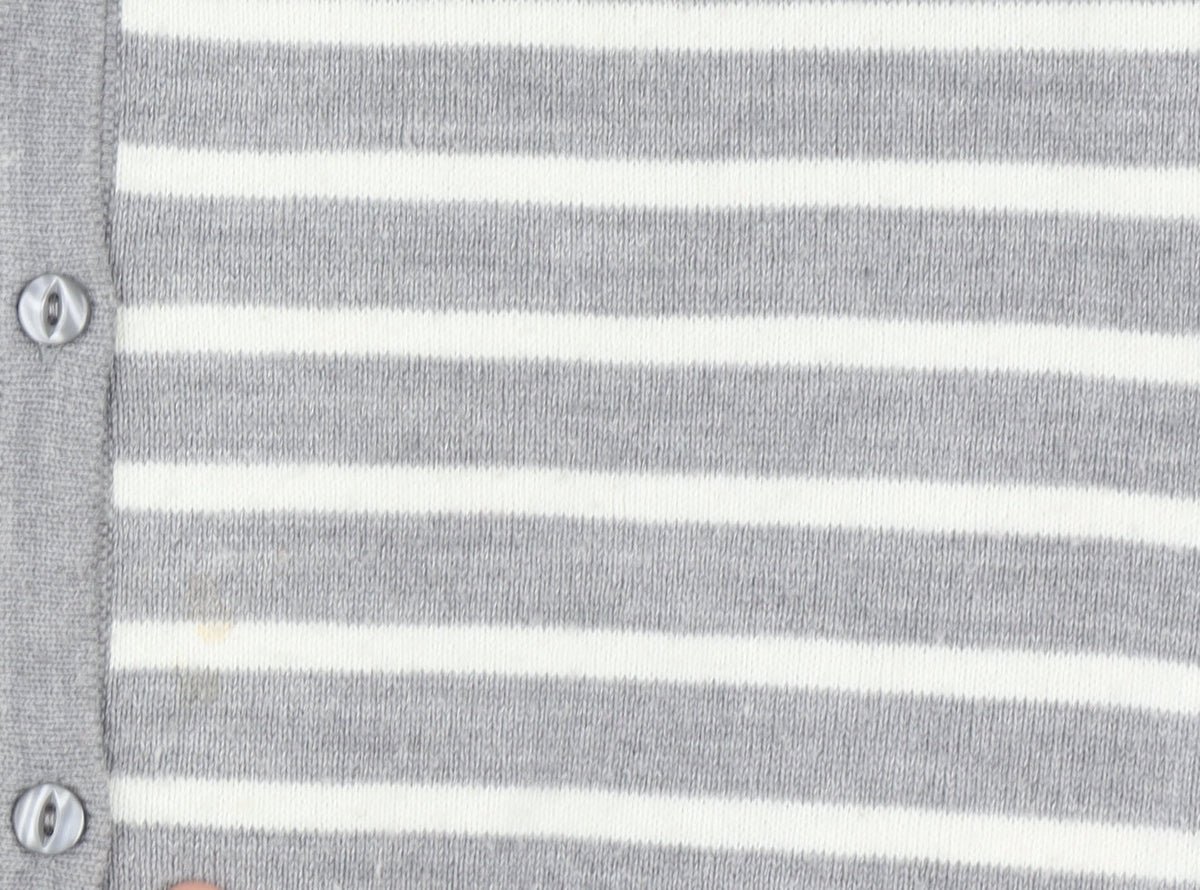 Topvalu Women's Grey Striped Cardigan M