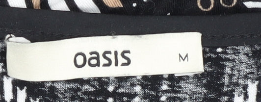 Oasis Women's Black Geometric Beaded Tank Top M