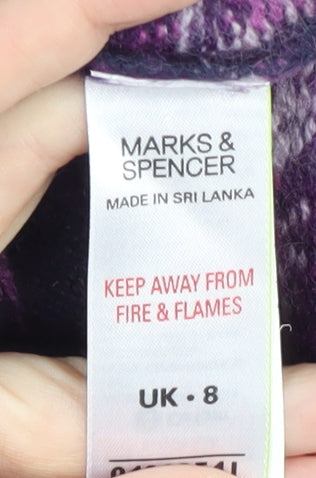 Marks & Spencer Purple Fair Isle Women's Dress Size 8