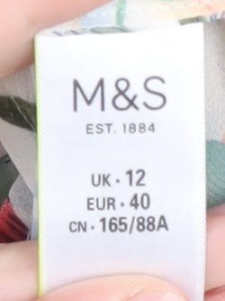 Marks & Spencer Women’s Floral Blouse, Size 12, V-Neck