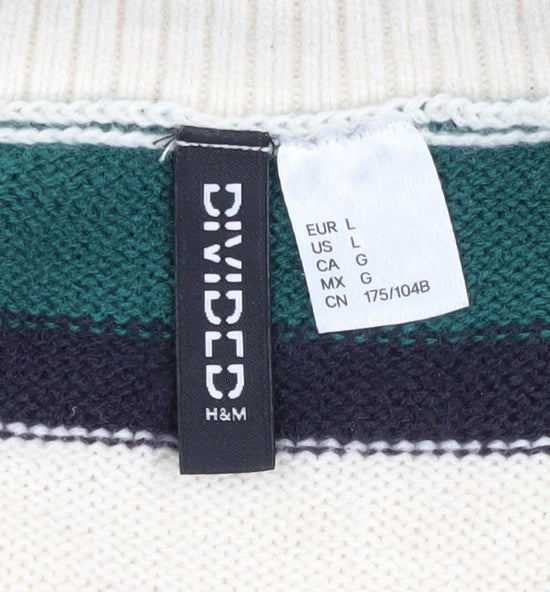 H&M Women's Multicoloured Stripe Jumper Size 12