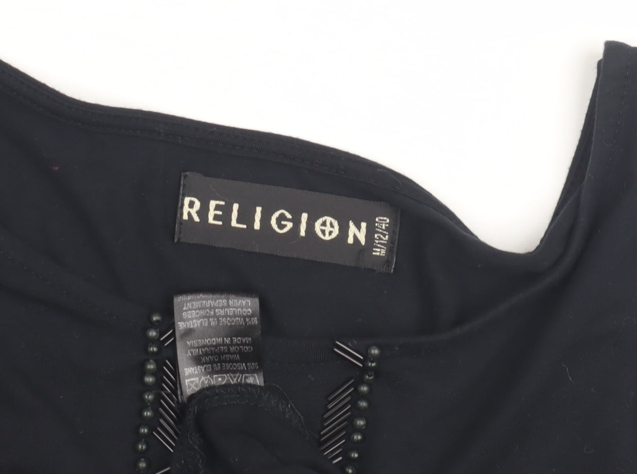 Religion Women's Black Midi Bodycon Dress Size 12