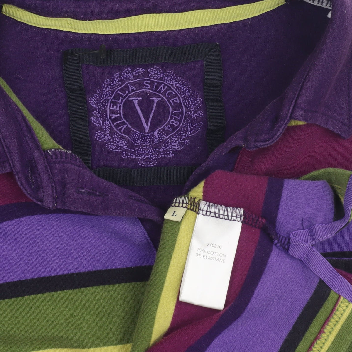 Viyella Multicoloured Striped Polo L Unisex