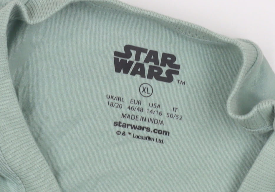Star Wars Green XL T-Shirt, Unisex Casual Baby Yoda Tee
