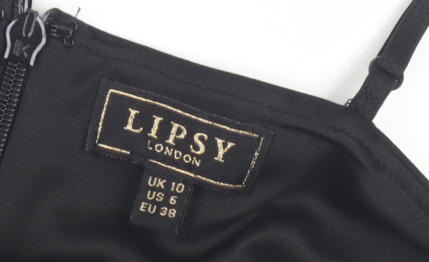 Lipsy Women's Black Bodycon Midi Dress UK 10