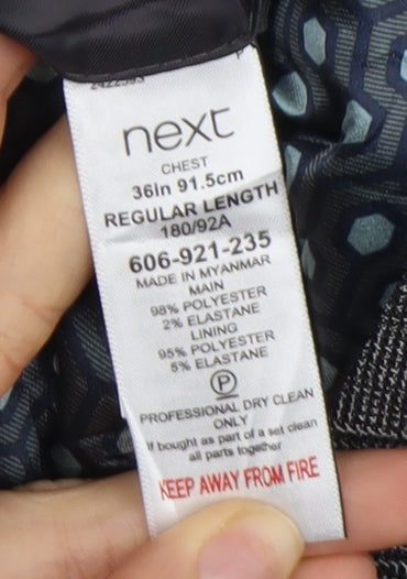 Next Men's Grey Check Blazer Regular Fit 36R