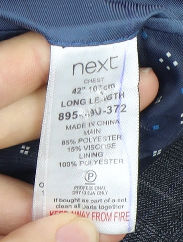 Next Men's Grey Checked Blazer, Size 42L Formal Jacket