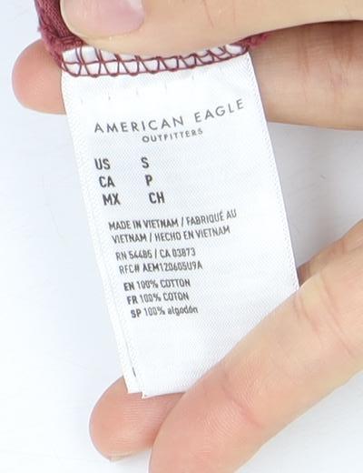 American Eagle Men's Red Small Crew Neck T-Shirt