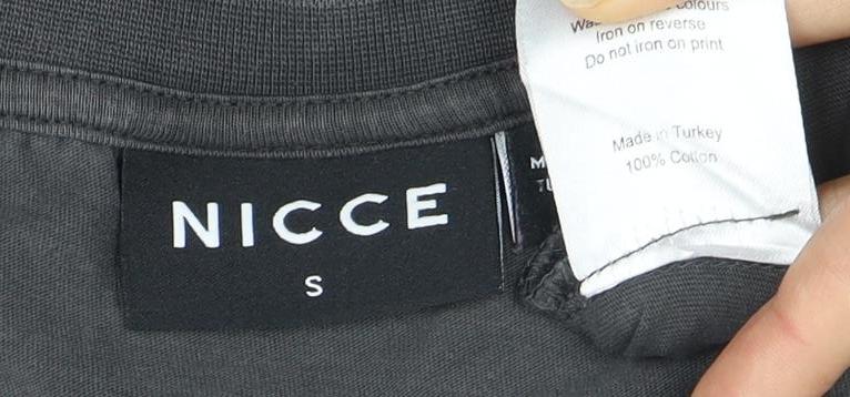 NICCE Men's Black S T-Shirt Crew Neck Logo Short Sleeve