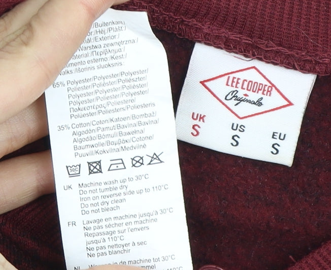 Close-up detail of Lee Cooper Men's Red Full Zip Sweatshirt S