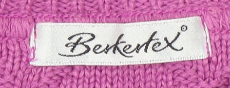 Berkertex Women's Pink Cable-Knit Jumper Size 18-20