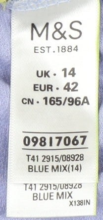 Marks & Spencer Women's Multicoloured T-Shirt - Size 14