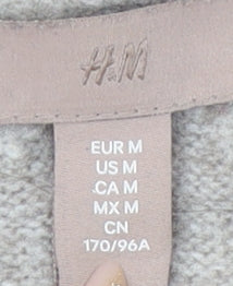 H&M Women's Grey Cardigan, M, Cable-Knit V-Neck