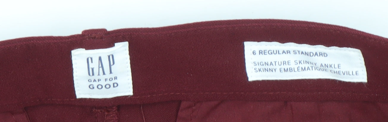 GAP Women's Red Ankle Skinny Trousers Size 6