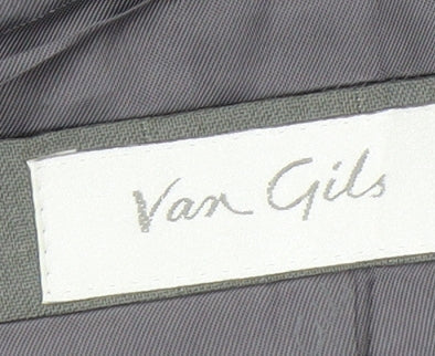 Van Gils Men's Grey Double-Breasted Blazer Size 46