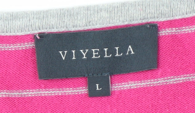 Viyella Women's Multicoloured Striped Pullover L