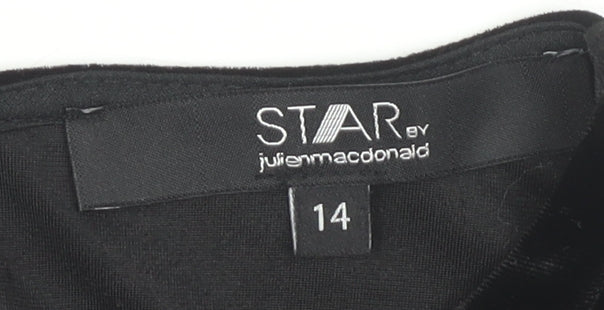 Star by Julien Macdonald Women's Black Glitter Bodycon Dress