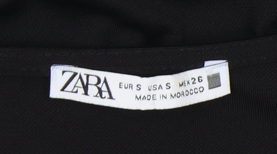 Zara Women's Black V-Neck Top, Size S, Stylish Essential