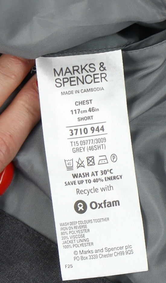 Marks & Spencer Men’s Grey Suit Jacket 46 Short