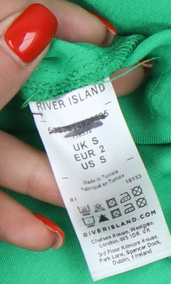 River Island Women's Green Short Sleeve Dress S